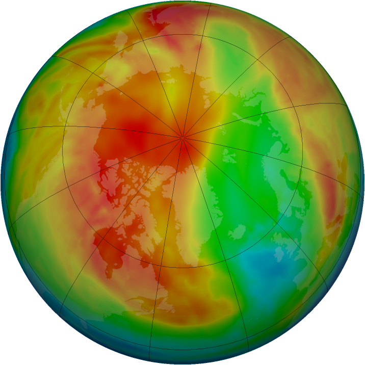 Arctic ozone map for 02 February 2010